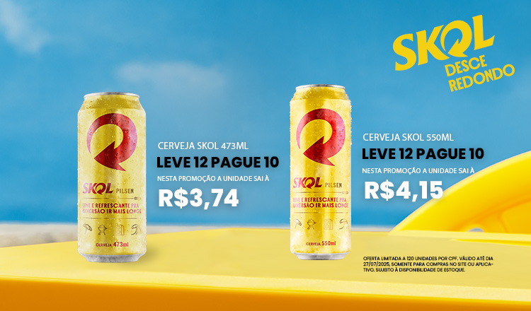 Cerveja Skol 473ml - Leve 12 Pague 10 ate 27/07